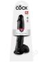 King Cock Dildo With Balls 10in - Black